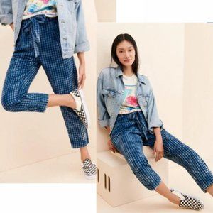 Maeve by Anthropologie High Rise Avryl Bleached Pants w/ Pockets, Tie Belt